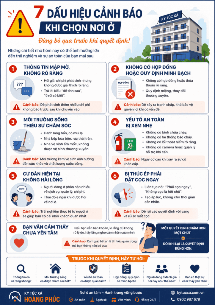 checklist 7 dấu hiệu cảnh báo khi chọn nơi ở