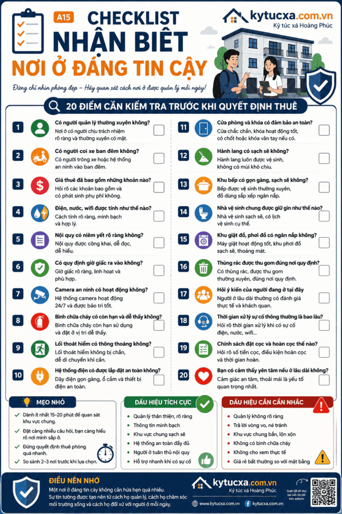 checklist nhận biết noi ở đáng tin cậy